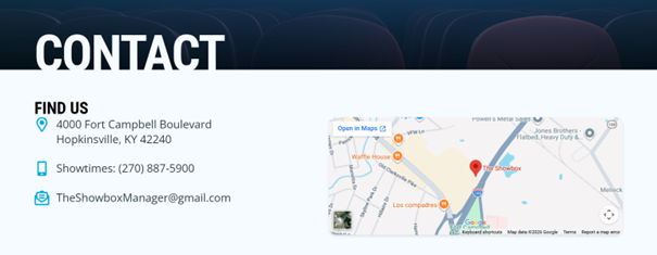 Showbox Cinema Contact